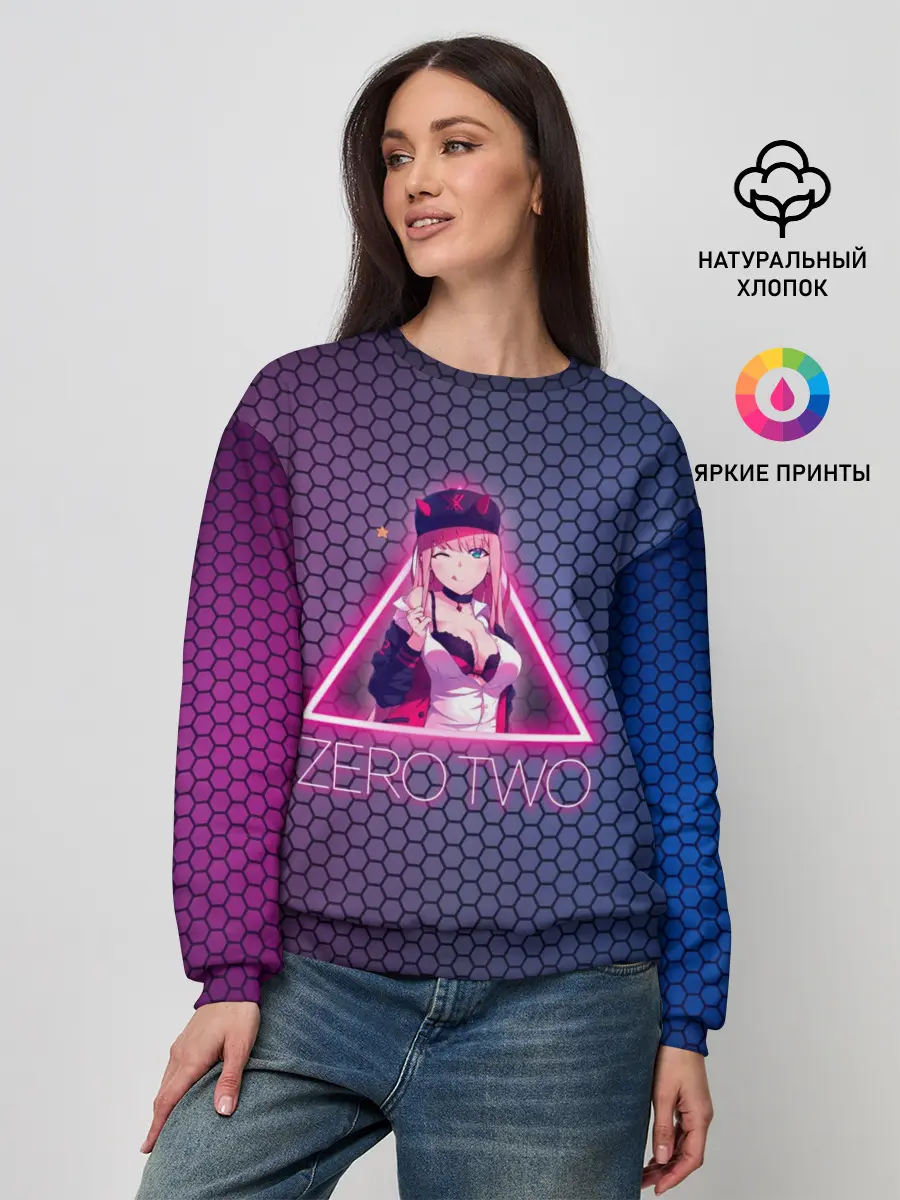 Женский свитшот / Zero Two в треугольнике