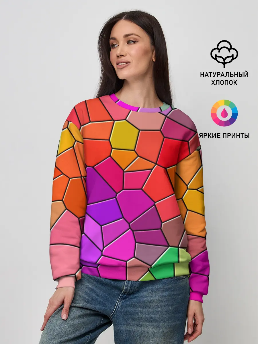 Женский свитшот / Мозаика цветная