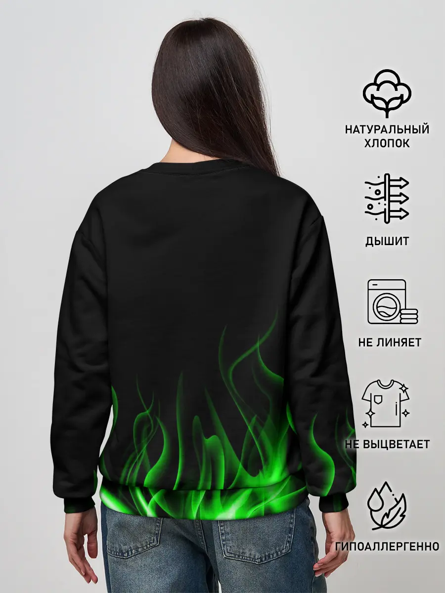 Женский свитшот / MINECRAFT TEXTURE FIRE