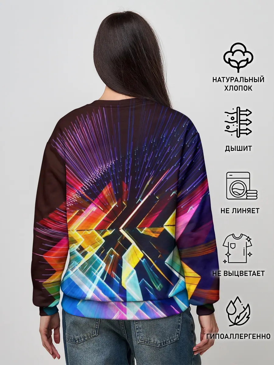 Женский свитшот / Цифровая радуга