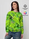 Женский свитшот / Ярко-зеленый абстрактный узор