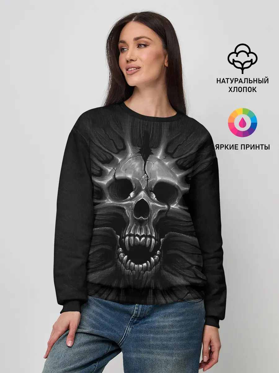 Женский свитшот / ЧЕРЕП С КЛЫКАМИ