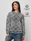 Женский свитшот / Черно-белый орнамент