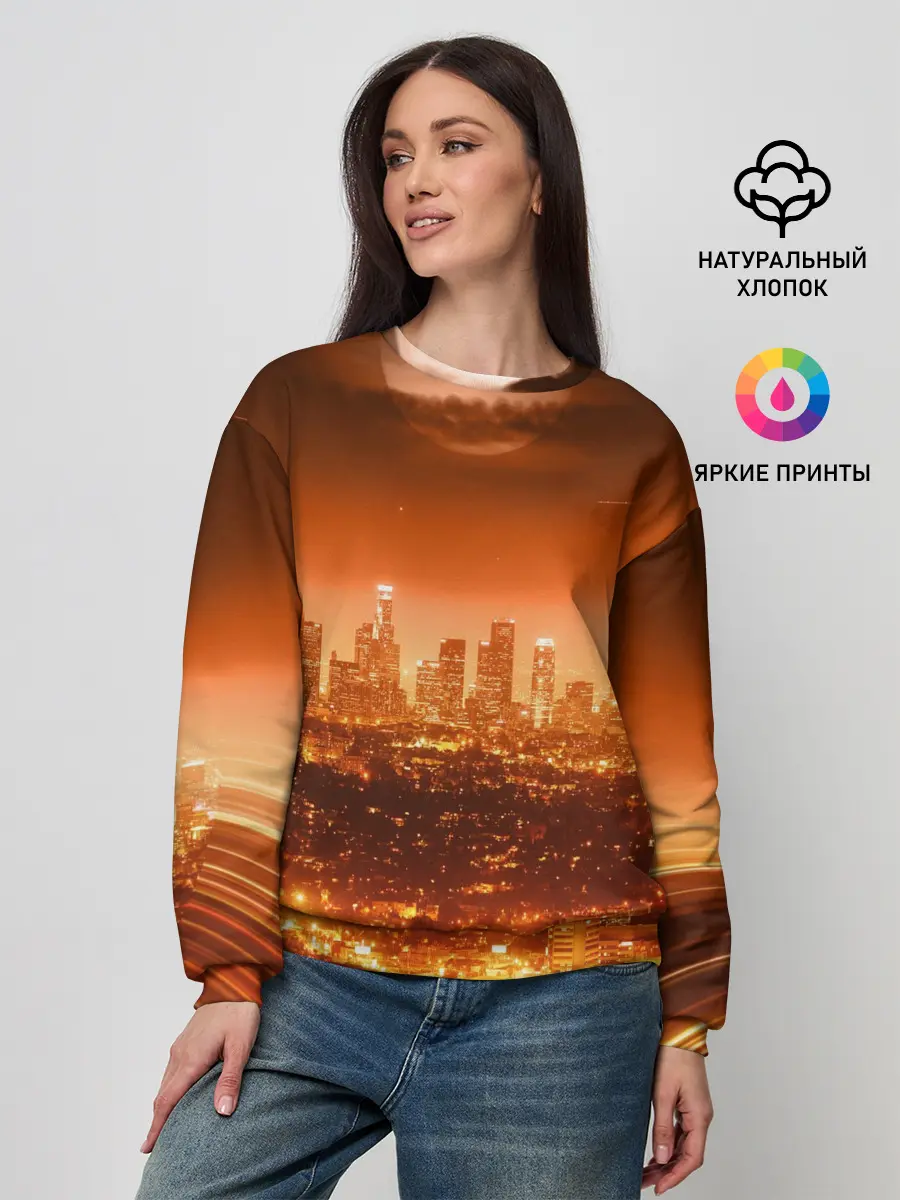 Женский свитшот / Закат в Нью Йорке