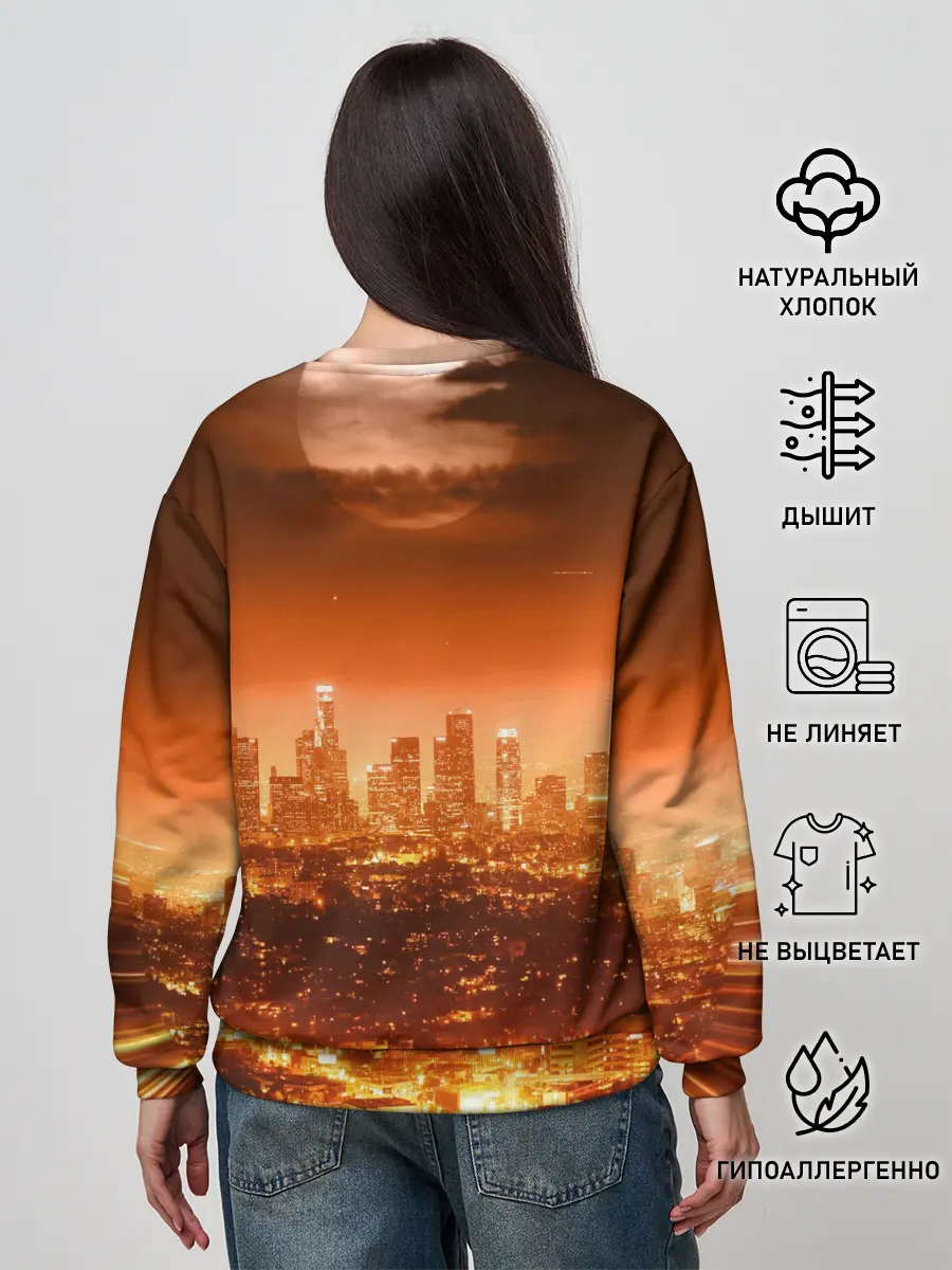 Женский свитшот / Закат в Нью Йорке