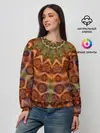 Женский свитшот / Оранжево-оливковый калейдоскоп