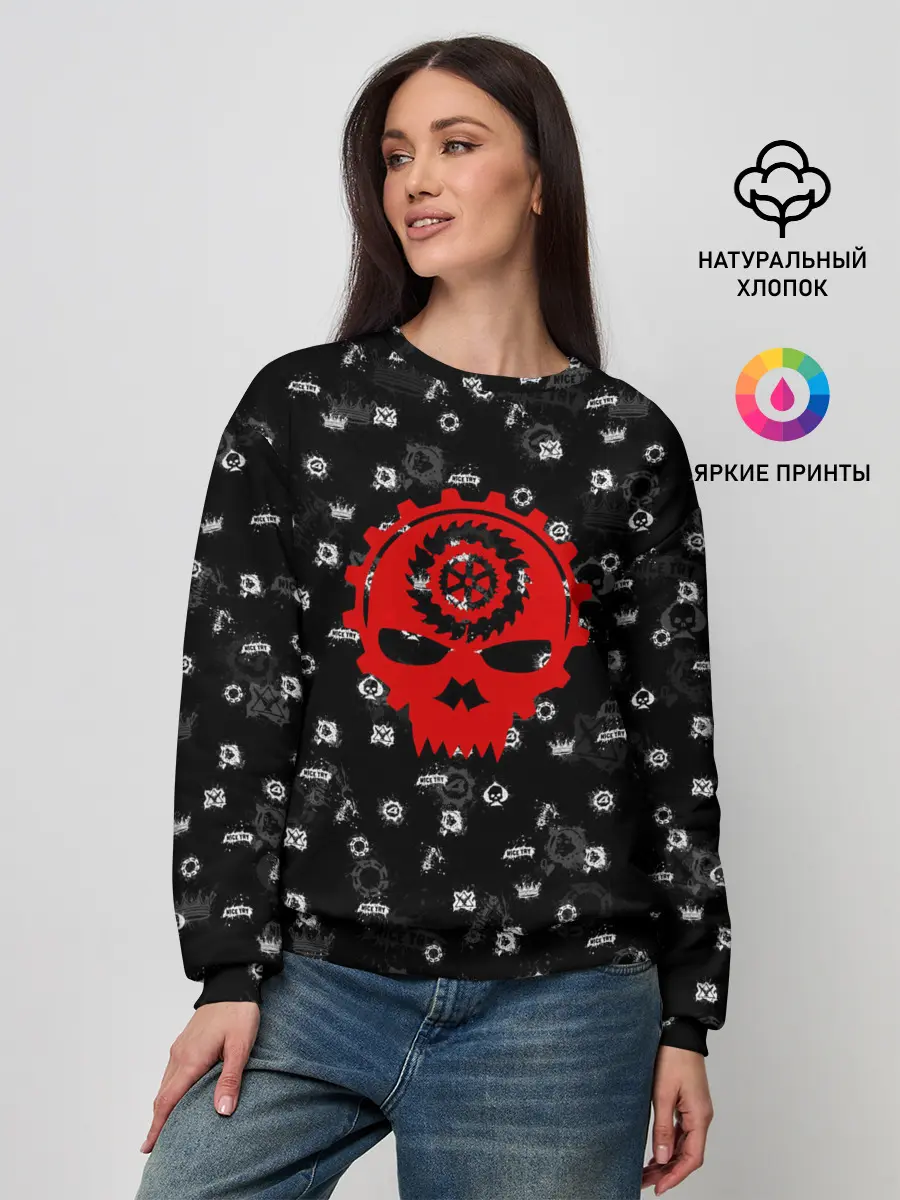 Женский свитшот / GEARS OF WAR | ПАТТЕРН | ШЕСТЕРЕНКИ