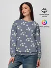 Женский свитшот / Ромашки на сером паттерн