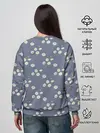 Женский свитшот / Ромашки на сером паттерн