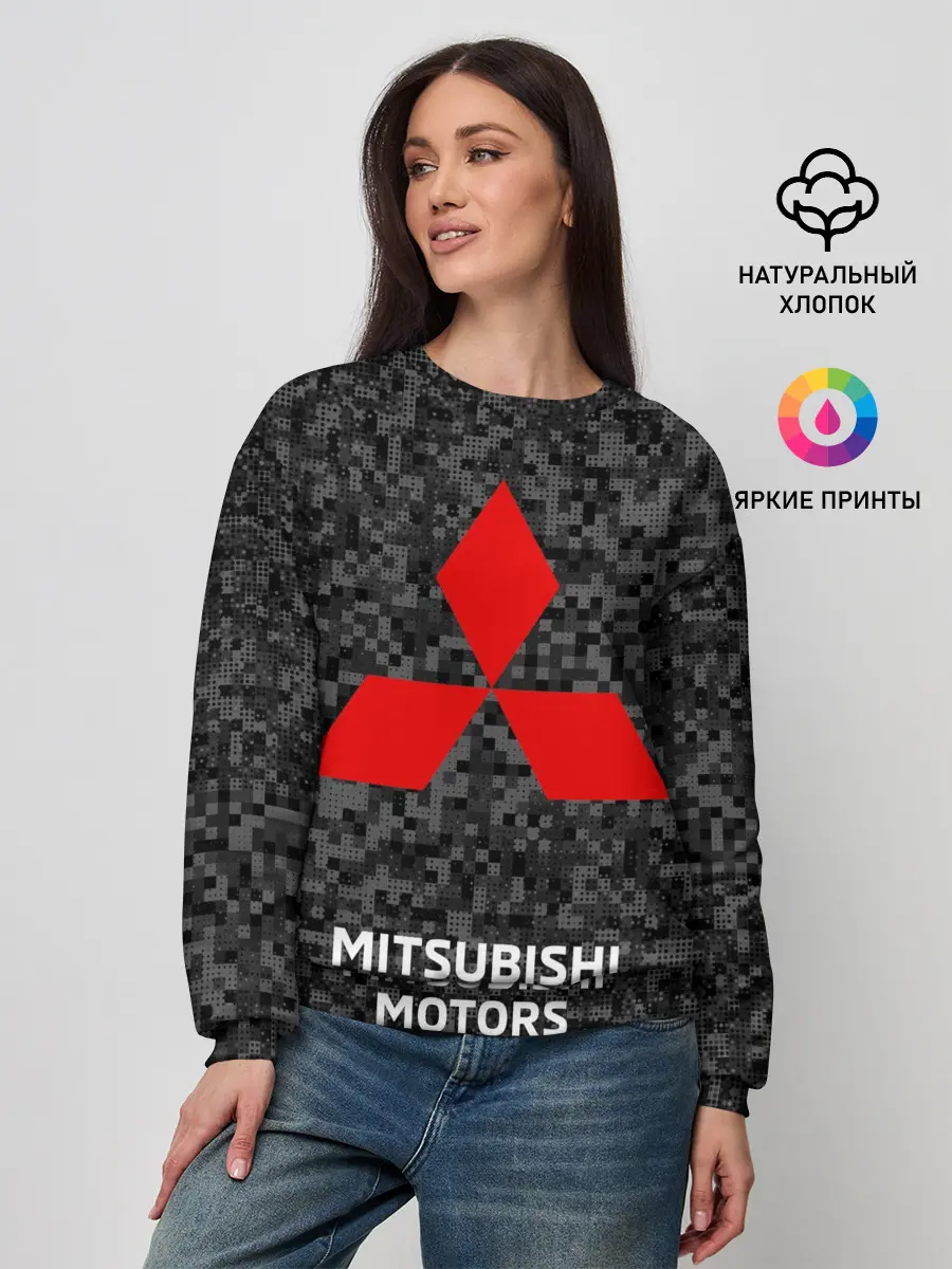 Женский свитшот / Митсубиси | Черный камуфляж