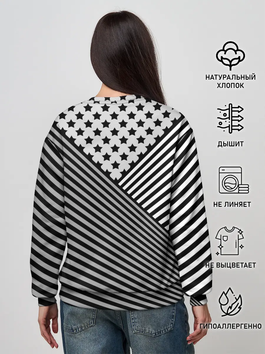 Женский свитшот / Полосатый комбинированный узор