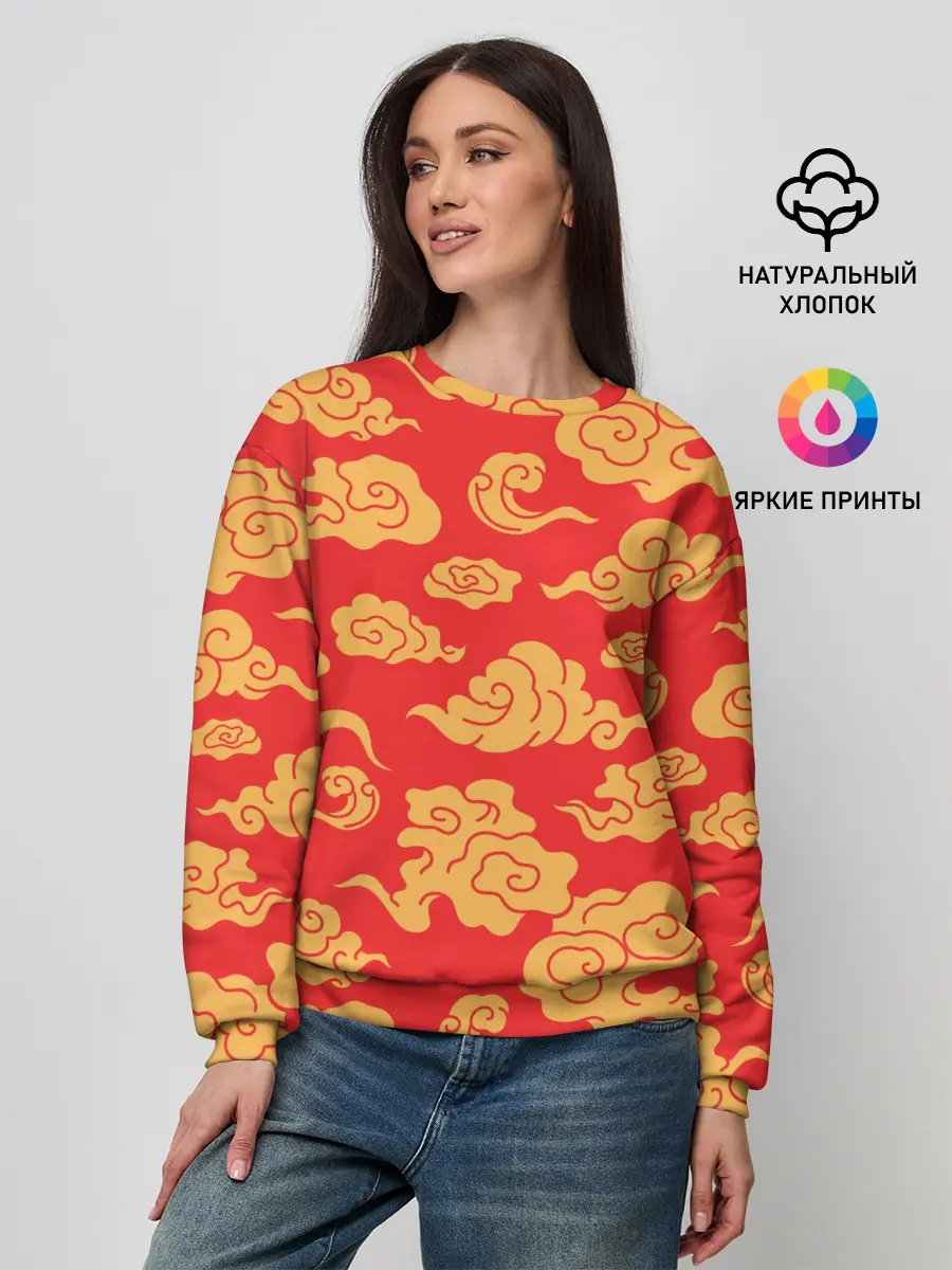 Женский свитшот / Западный узор облаков
