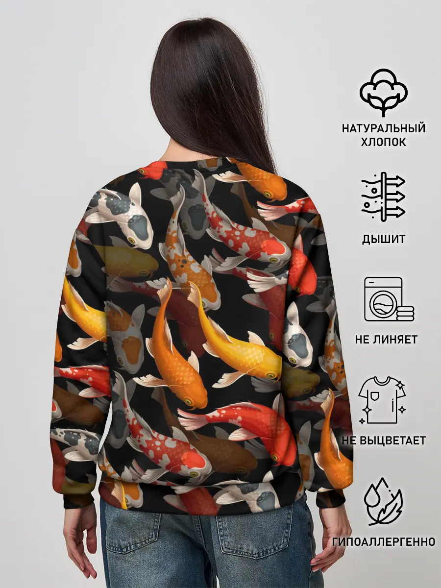 Женский свитшот / Карпы кои | Японские карпы