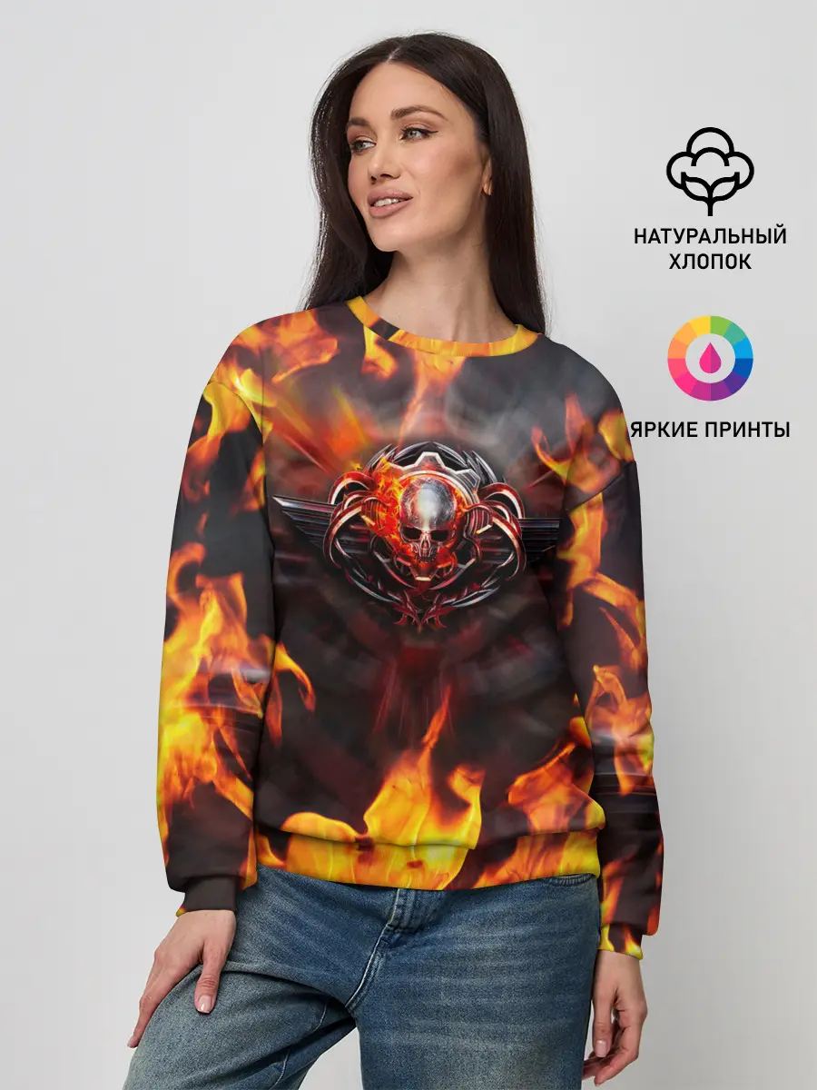 Женский свитшот / FIRE GEARS OF WAR | ПОСТЕР В ОГНЕ