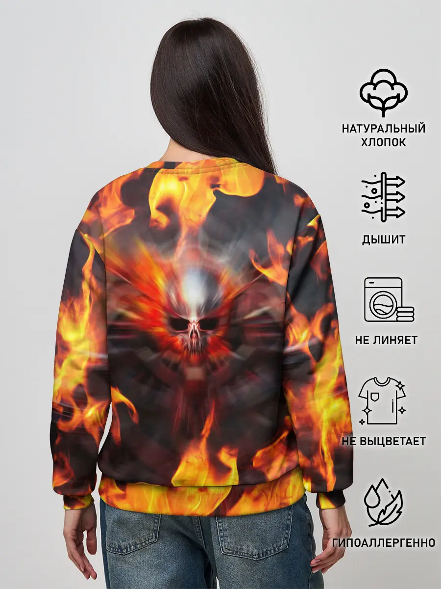 Женский свитшот / FIRE GEARS OF WAR | ПОСТЕР В ОГНЕ