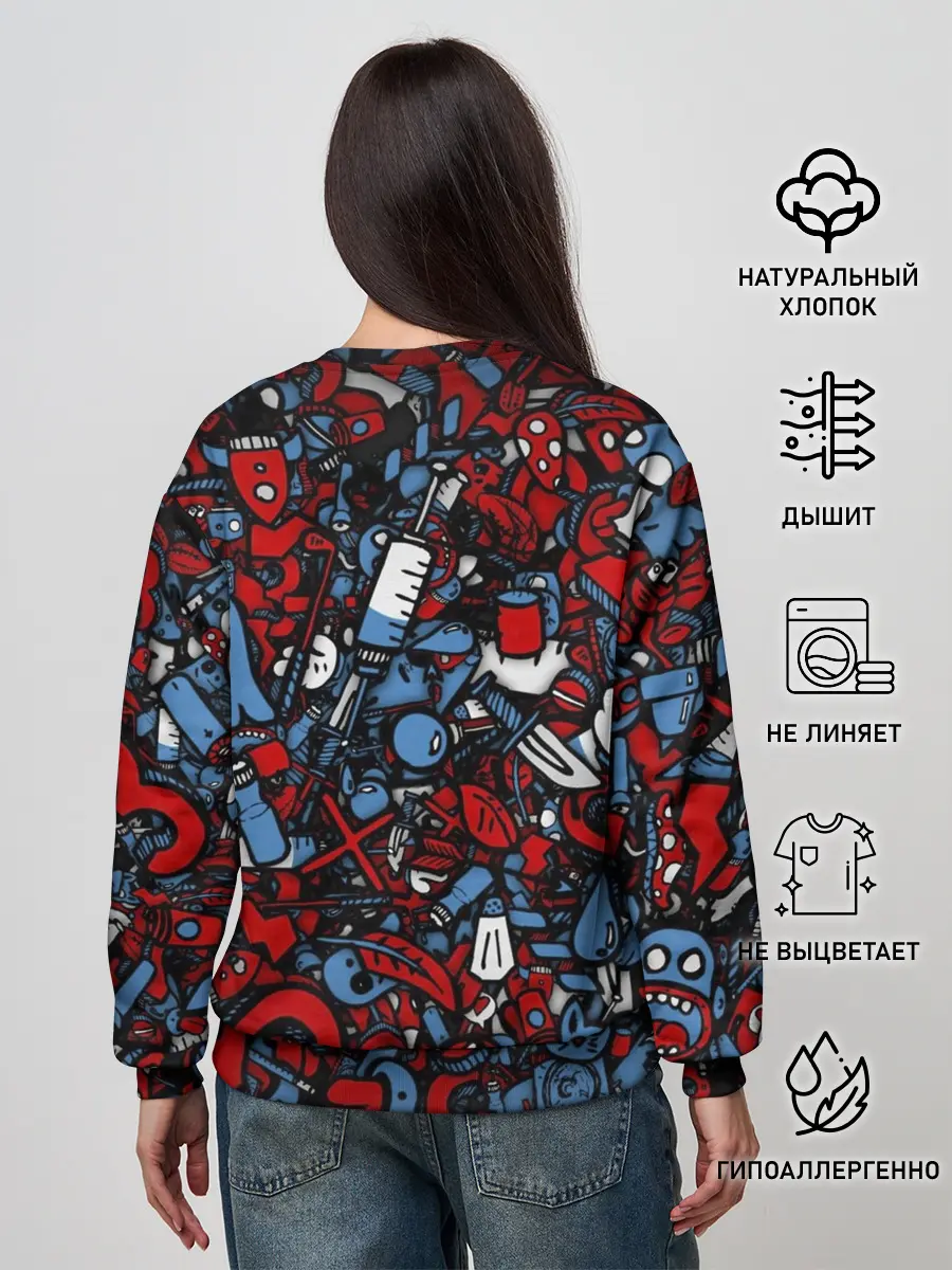 Женский свитшот / RedBlue stikers