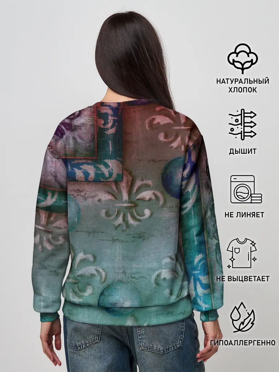 Женский свитшот / Объемная абстракция - Флер-де-лис