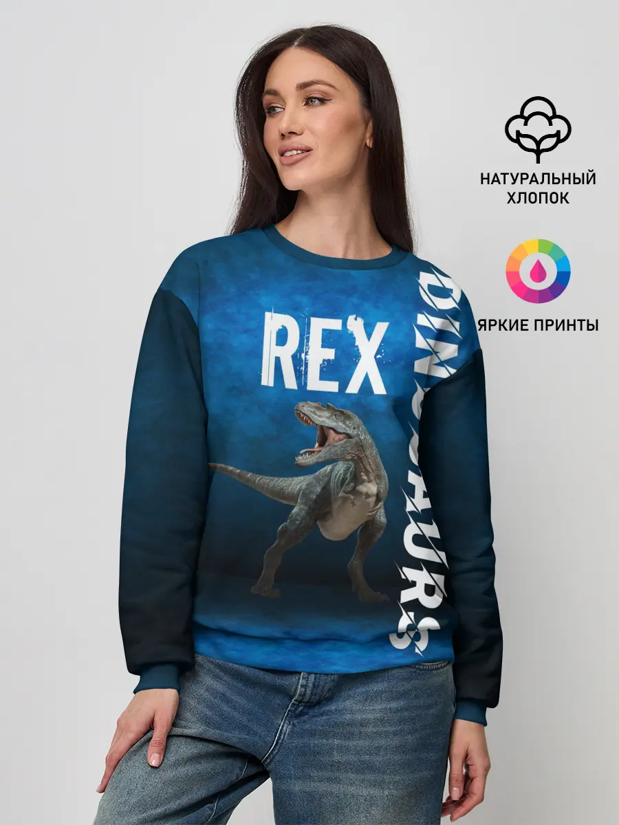 Женский свитшот / Dinosaurs Rex 3D