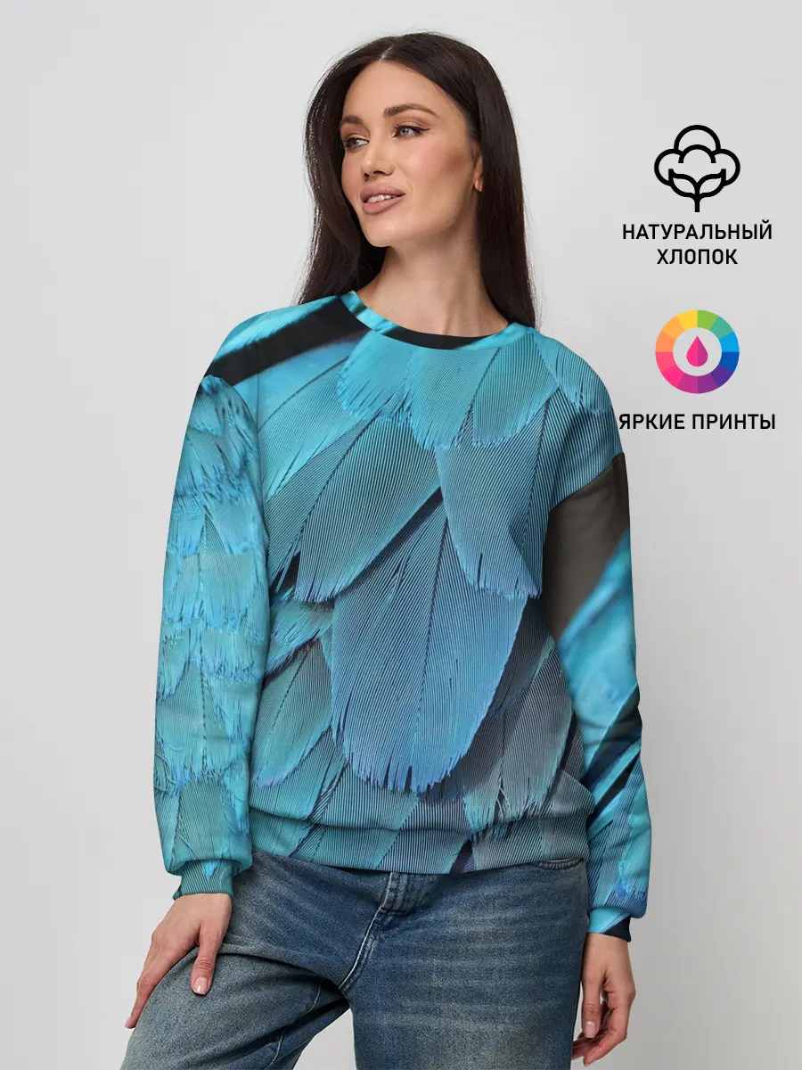 Женский свитшот / Перья попугая