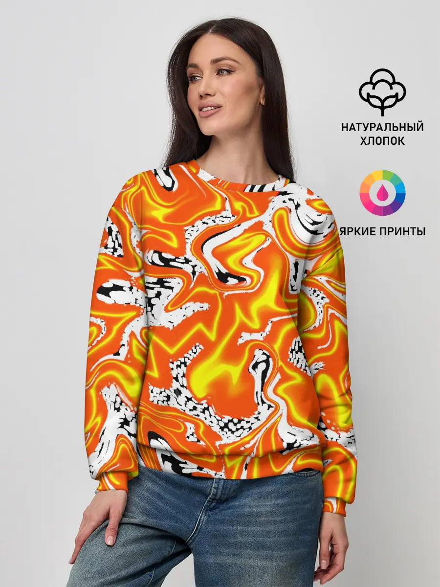 Женский свитшот / Огненные разводы лавы