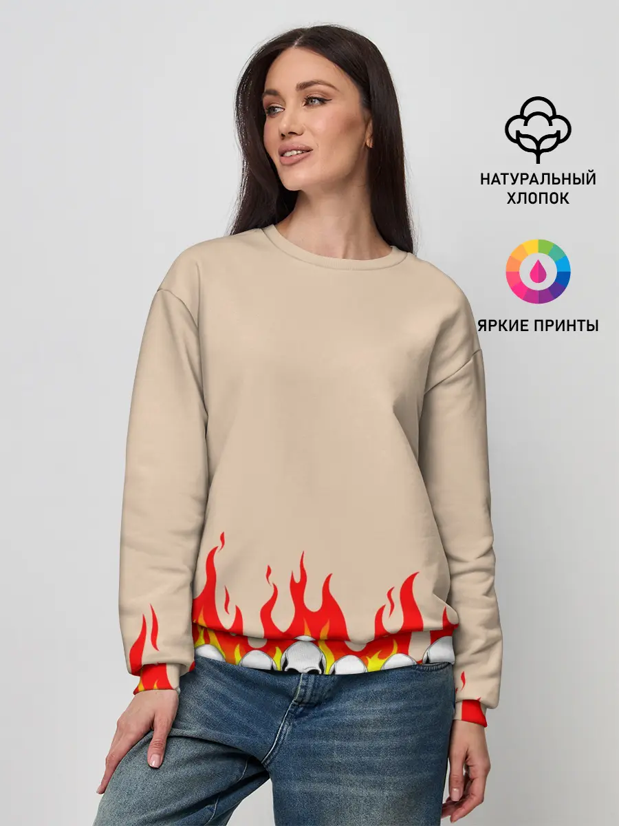 Женский свитшот / Черепа в Огне