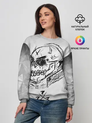 Женский свитшот / SKULL BY VIK CANEMIRA