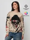 Женский свитшот / Череп Хипстер Брызги Краски