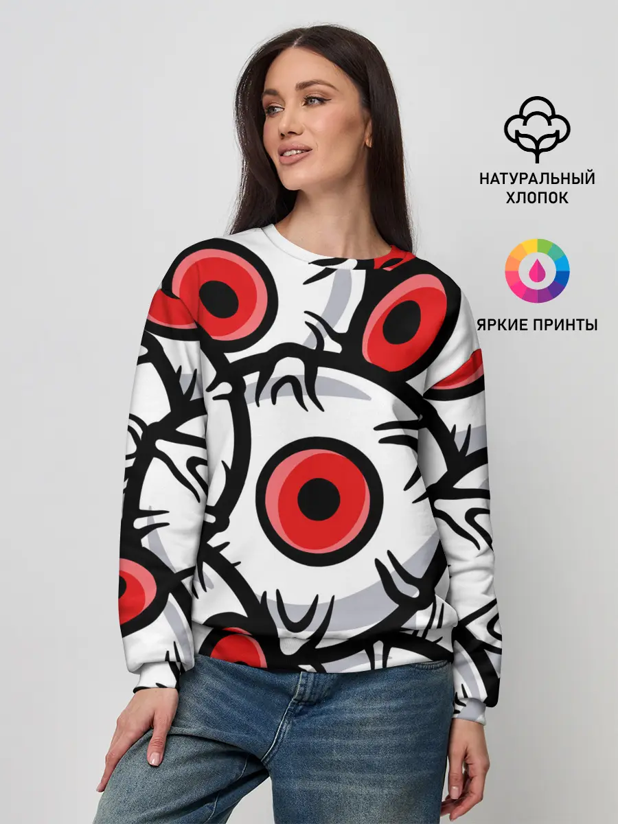 Женский свитшот / ГЛАЗА ЗЛОДЕЯ | RED EYES