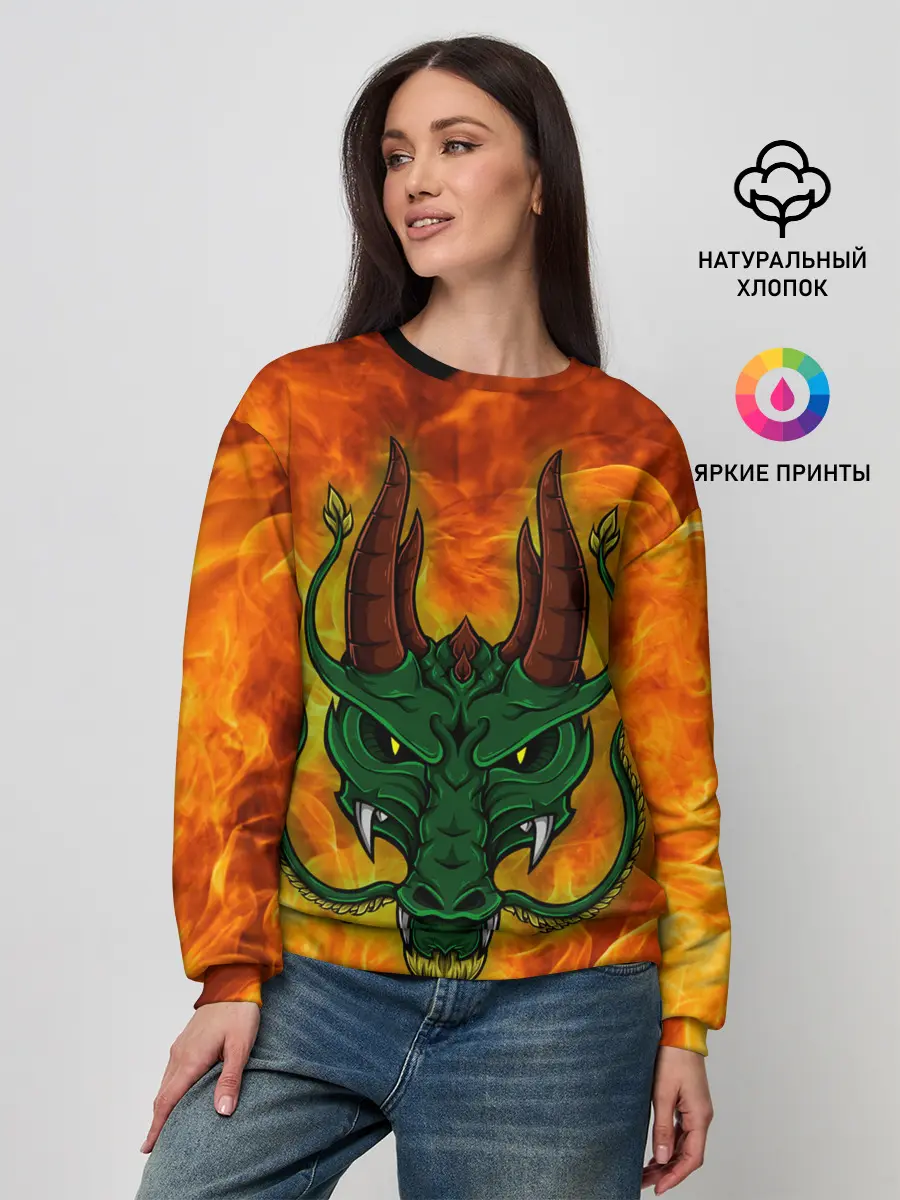 Женский свитшот / Японский дракон | Japanese Dragon