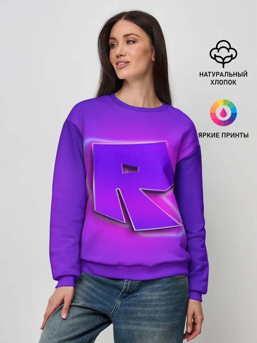 Женский свитшот / ROBLOX NEON LOGO | РОБЛОКС