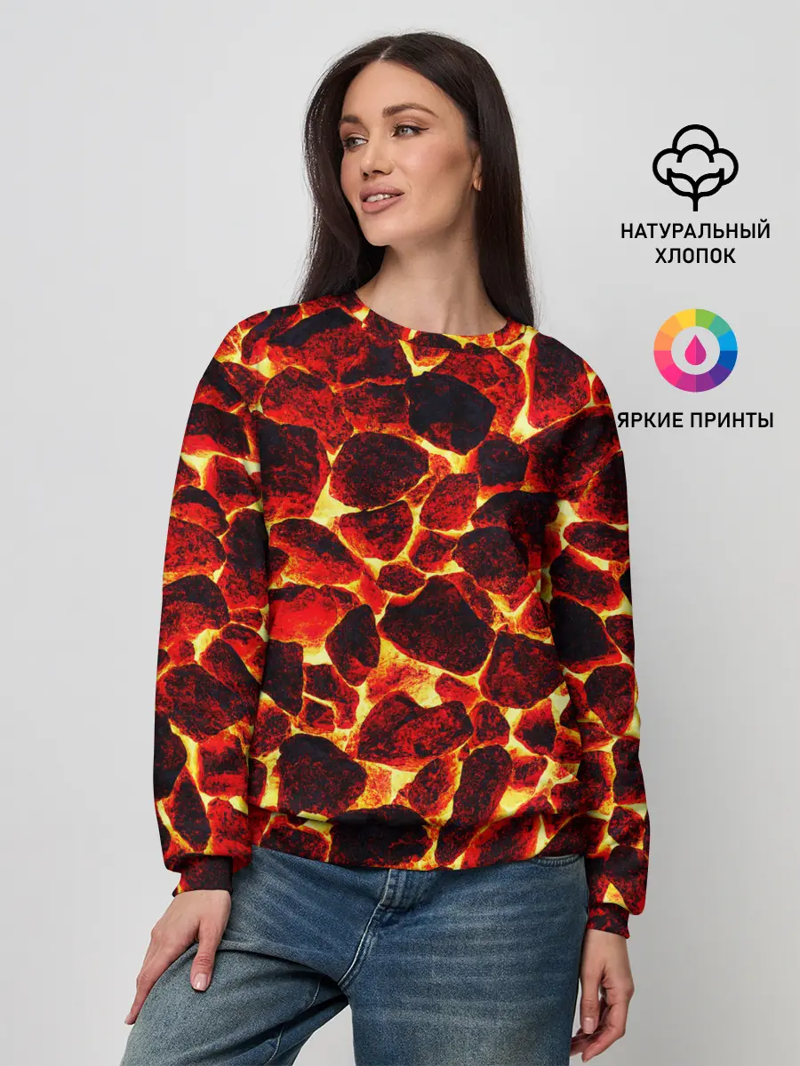 Женский свитшот / КАМНИ В МАГМЕ | ROCKS IN MAGMA