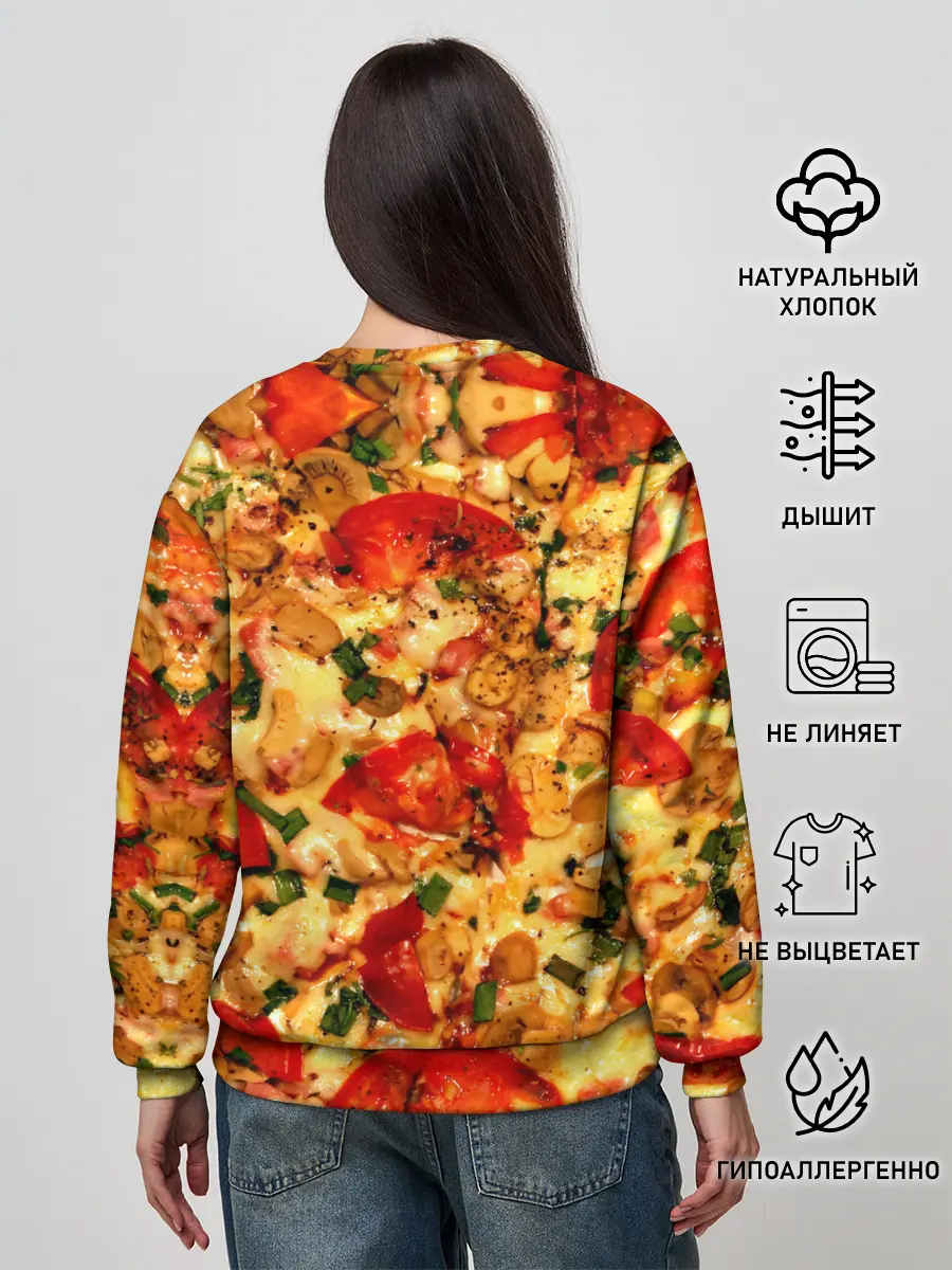 Женский свитшот / Пицца с грибами