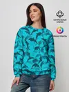Женский свитшот / Синий камуфляж с дельфинами