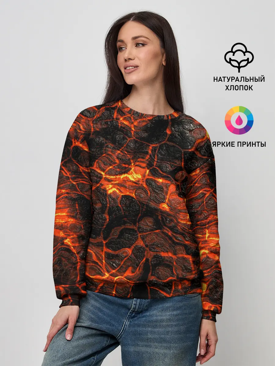 Женский свитшот / Горящая лава