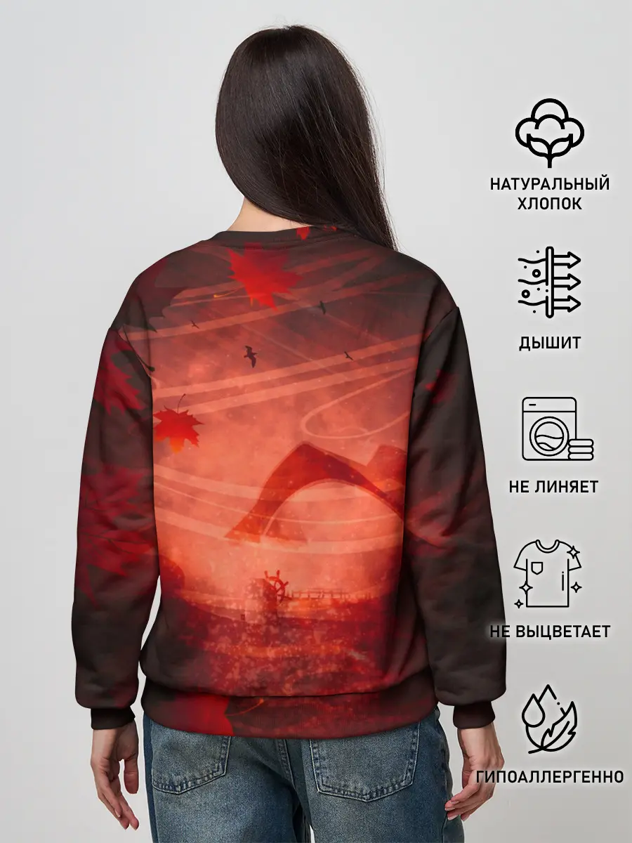 Женский свитшот / Кадзуха в кленовых листьях