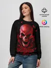 Женский свитшот / Красный череп в кровавых розах