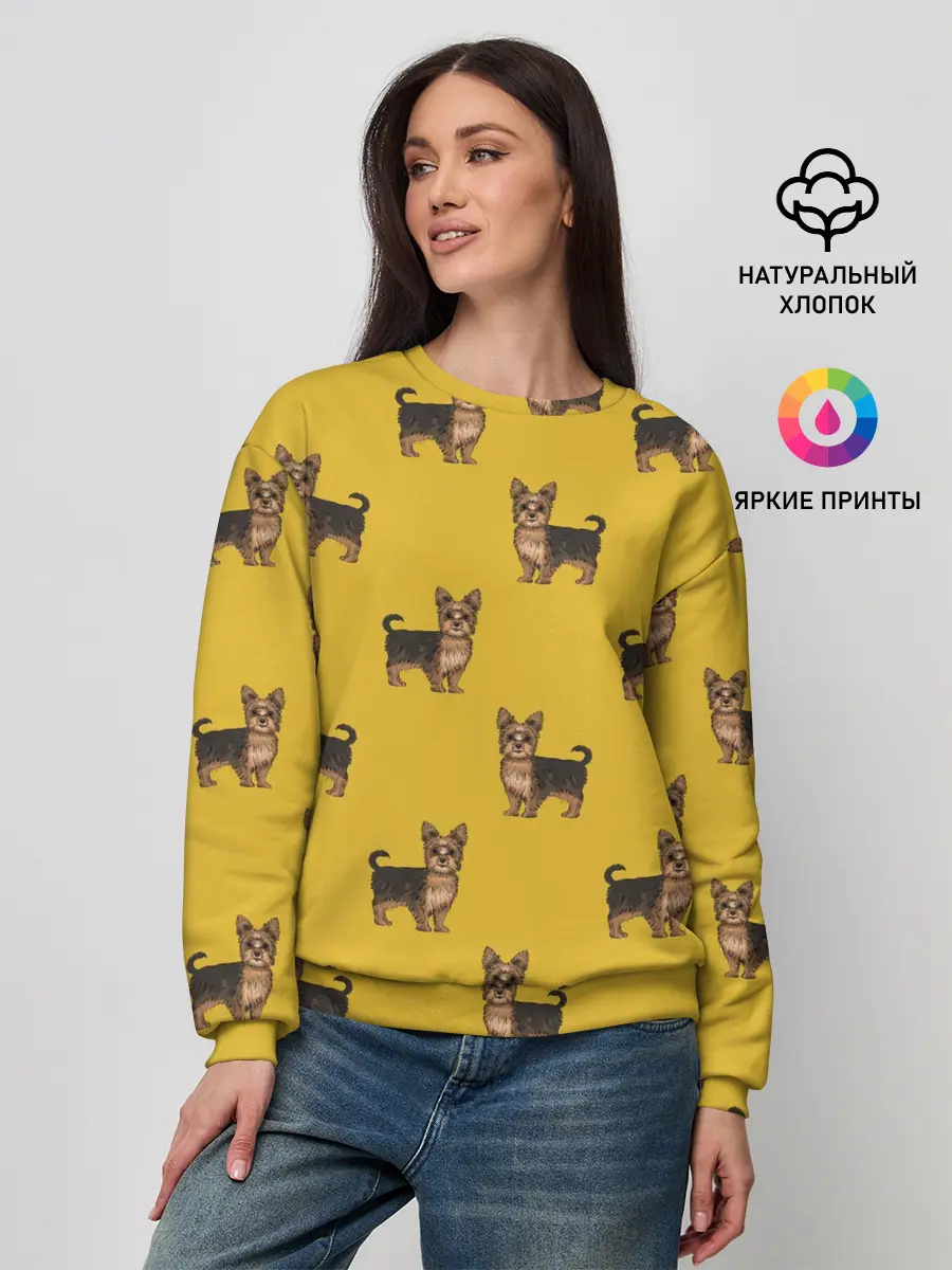 Женский свитшот / Йоркширский терьер паттерн