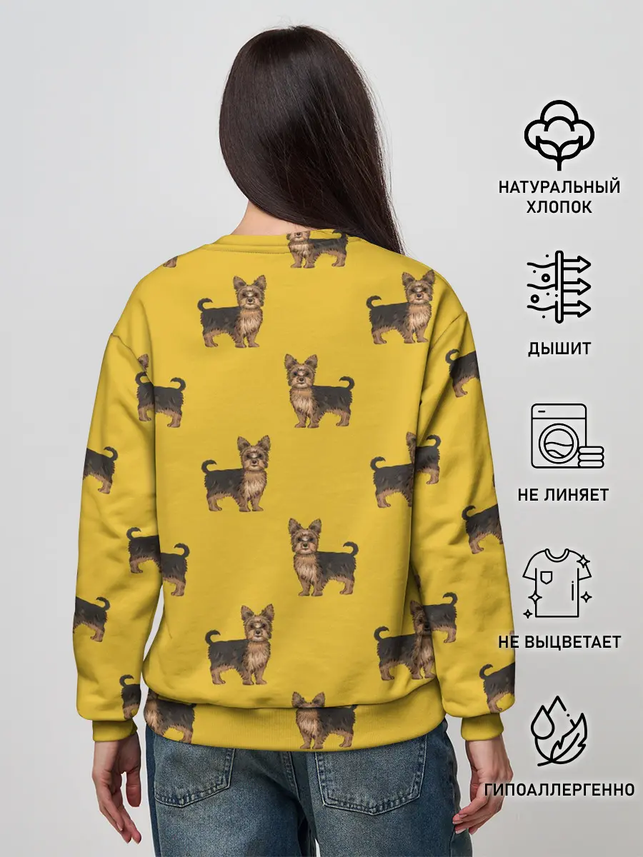 Женский свитшот / Йоркширский терьер паттерн