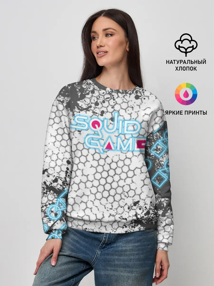 Женский свитшот / Игра в кальмара Неон