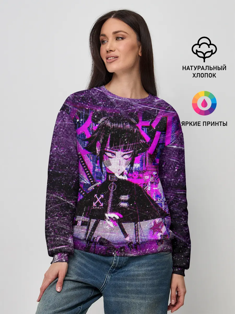 Женский свитшот / Cyberpunk Samurai Anime