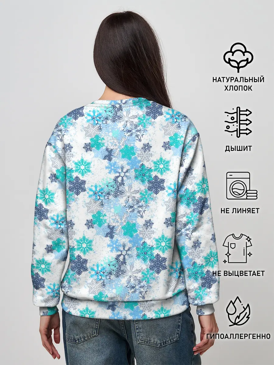 Женский свитшот / Зимние Снежные Узоры