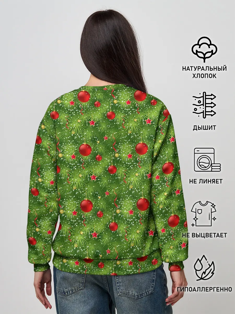 Женский свитшот / Зелёная Ёлка