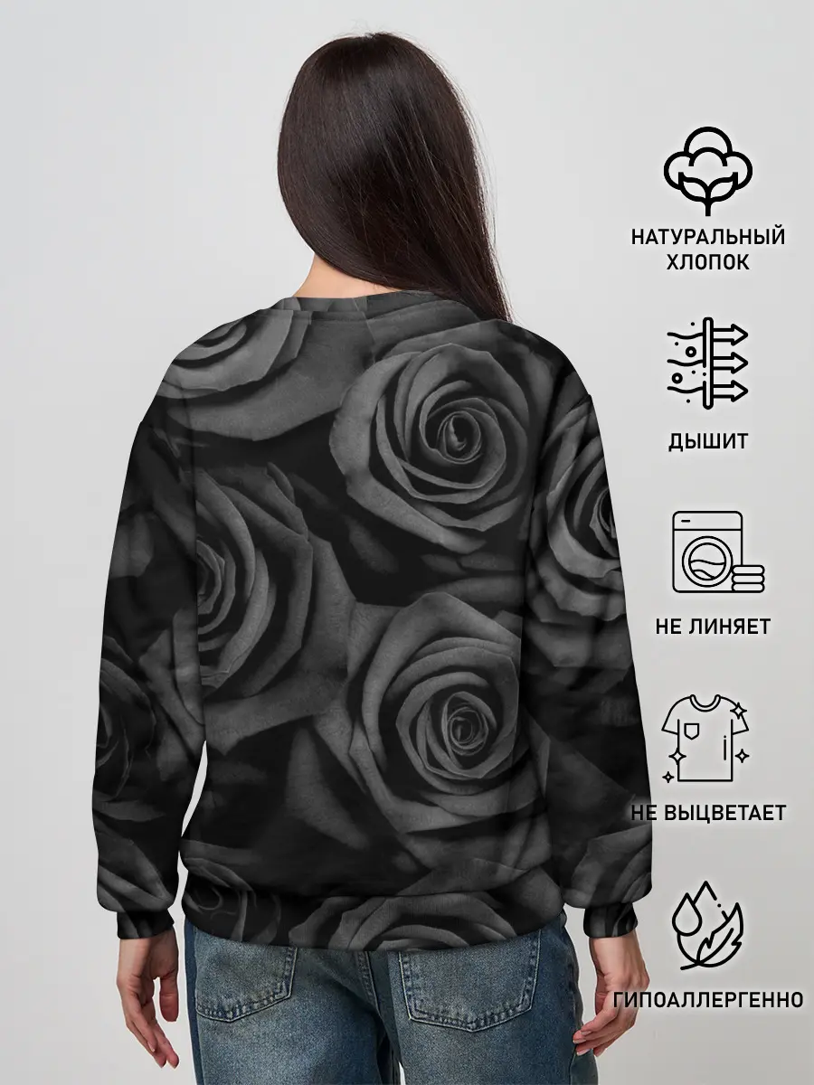 Женский свитшот / Черные розы