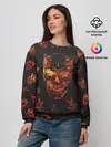 Женский свитшот / Огненные черепа | Carbon