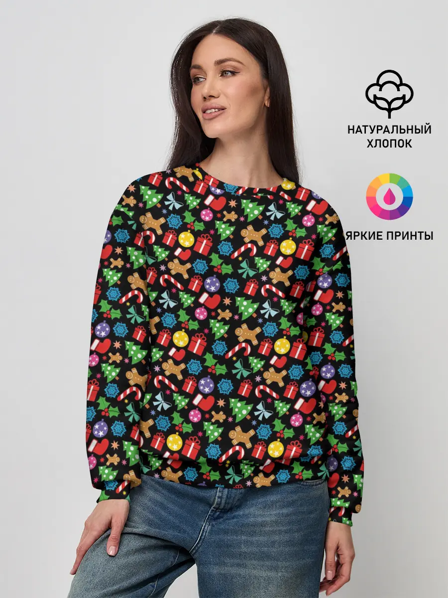 Женский свитшот / Новогодне-Рождественская Символика