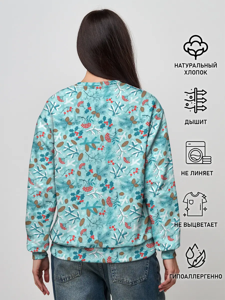 Женский свитшот / Зимний Лесной Пейзаж