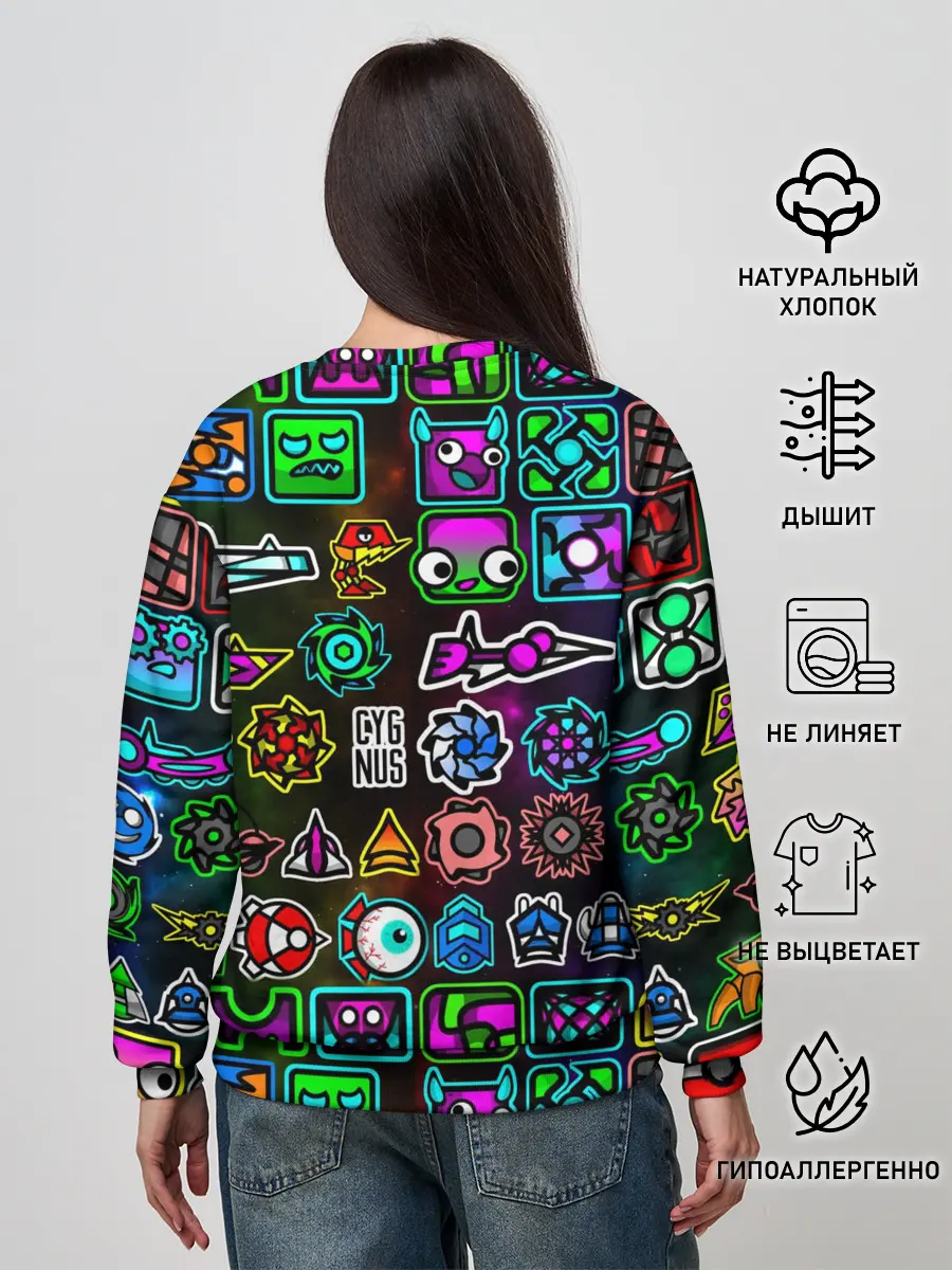 Женский свитшот / GEOMETRY DASH ГЕРОИ