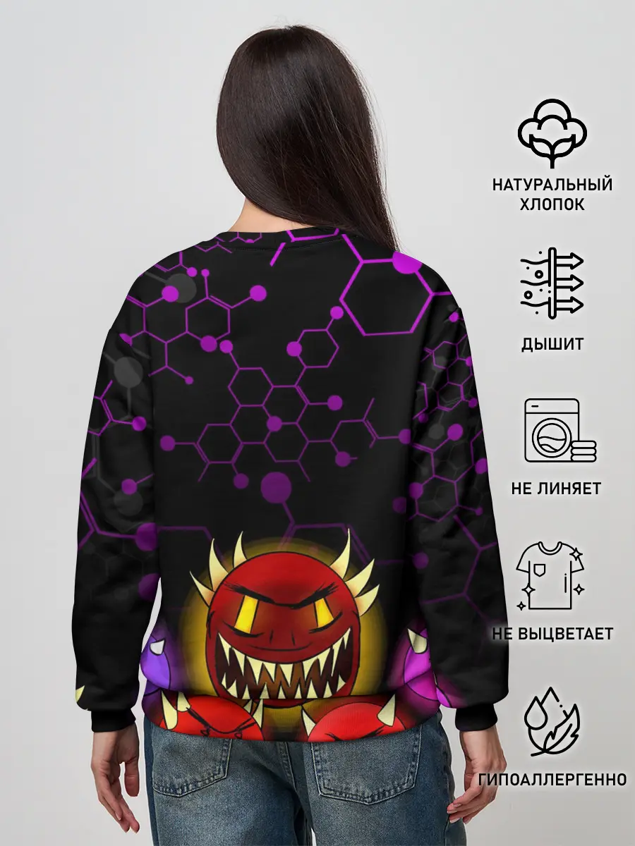 Женский свитшот / GEOMETRY DASH DEMONS / ДЕМОНЫ