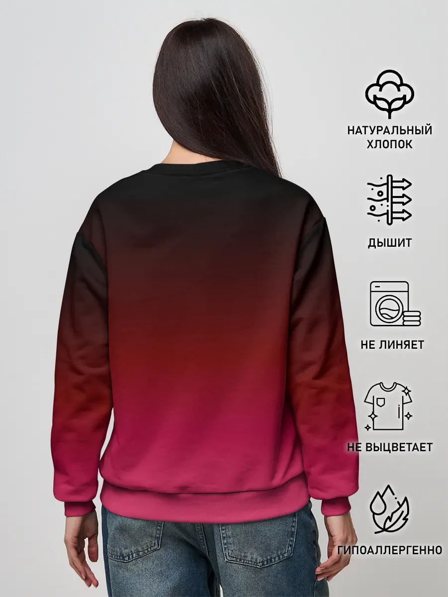 Женский свитшот / Распорядитель игры на черно розовом фоне