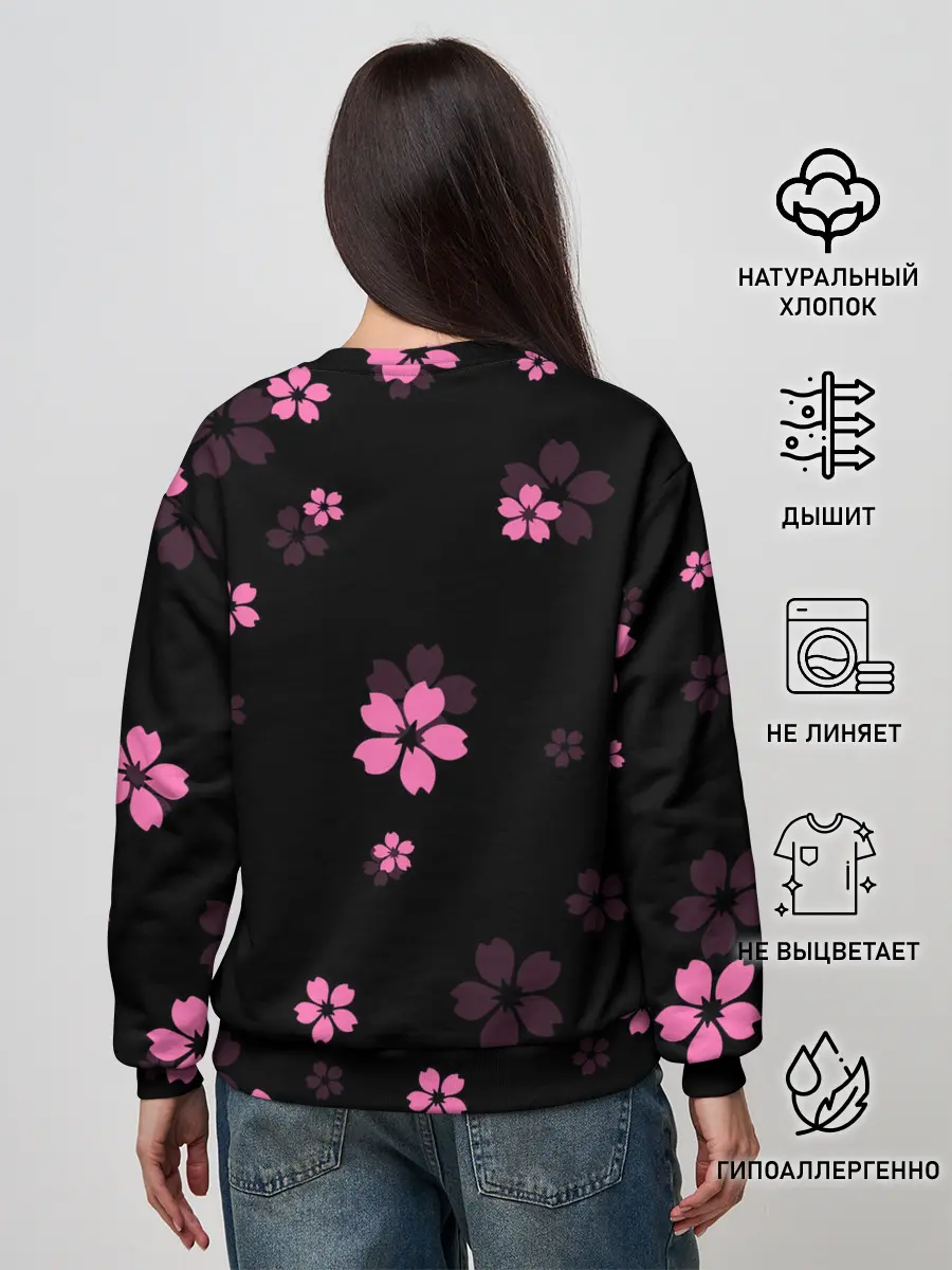 Женский свитшот / САКУРА ВИШНЯ ЛЕПЕСТКИ